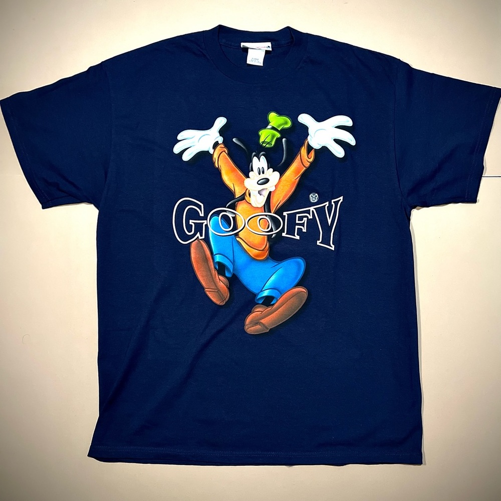 Vintage 90s Disney Disneyland Navy Blue Goofy T Shirt Size X Large